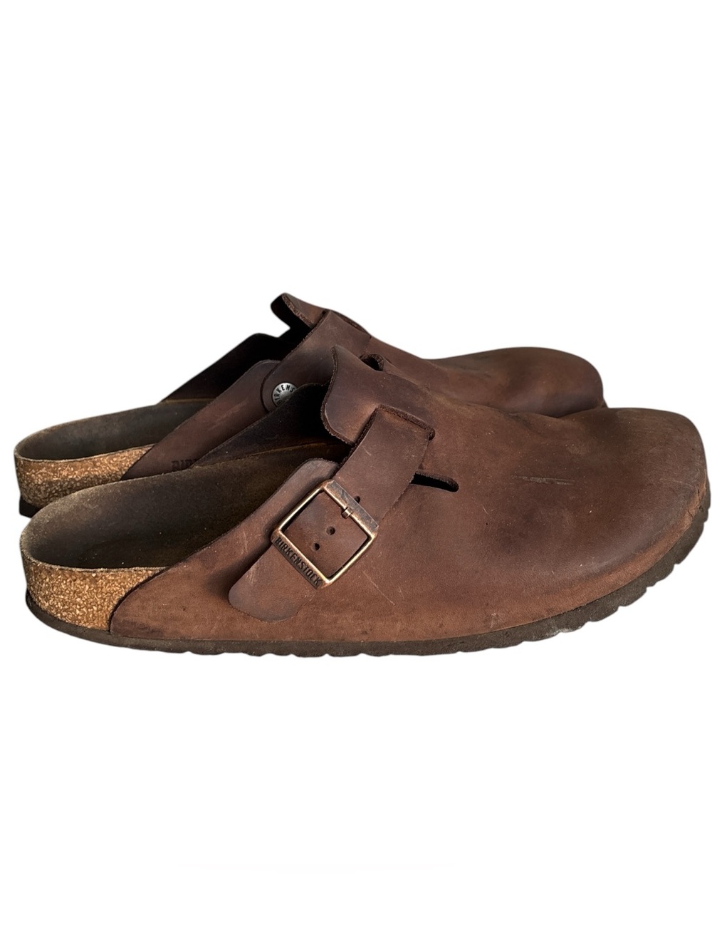 Birkenstock Brown Leather  Boston Clog Mule with Buckle